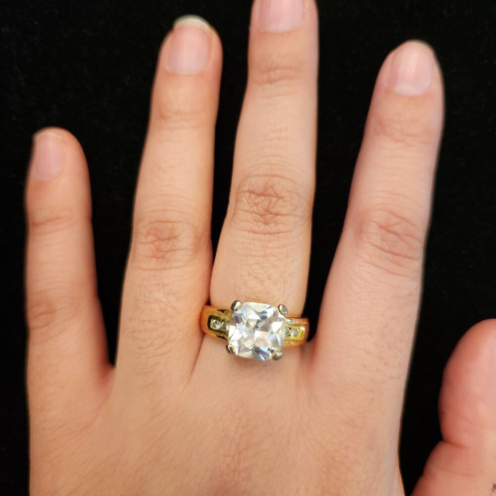 Yellow gold-plated sterling silver ring